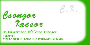 csongor kacsor business card